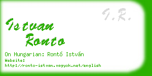 istvan ronto business card